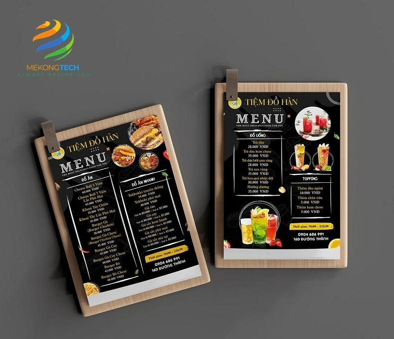 in menu gia rẻ cho nhà hàng, spa, quán ăn, khách sạn,....